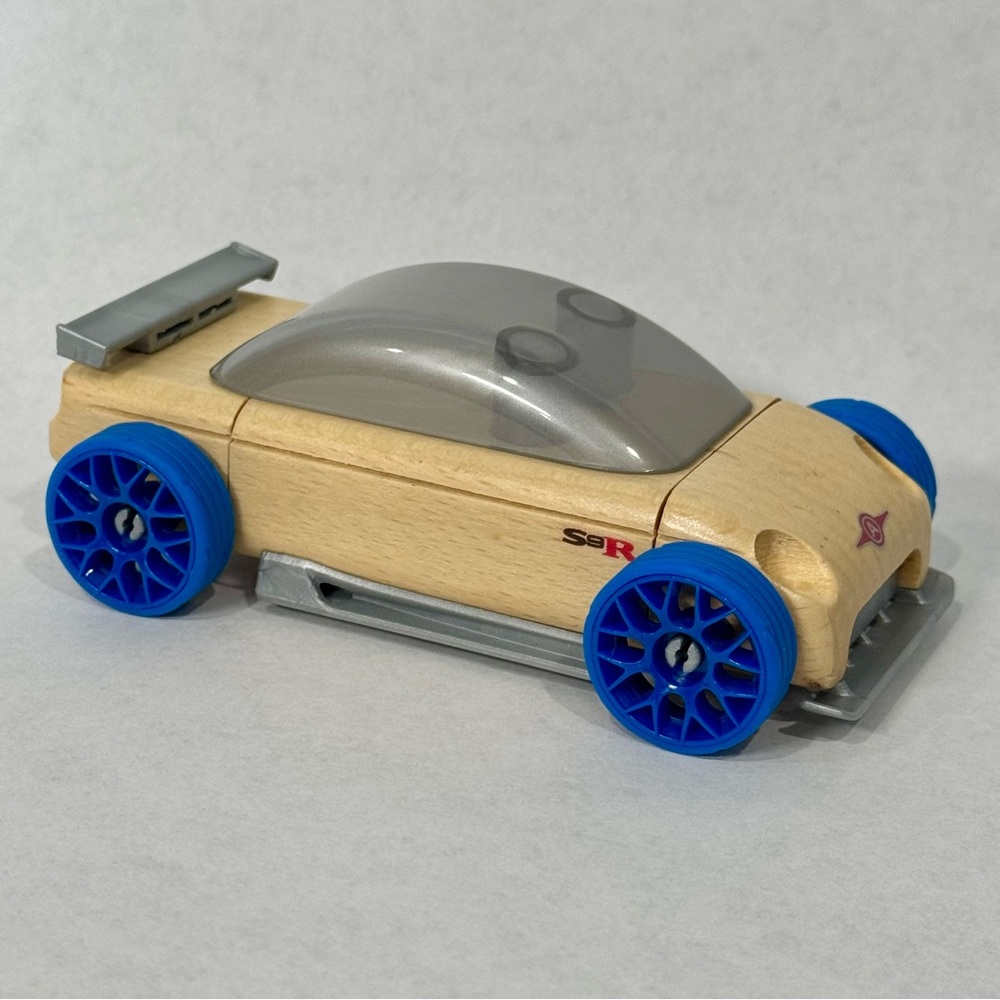 Calello Automoblox Wooden Toy Car 2010 Blue and Gray Heirloom Quality